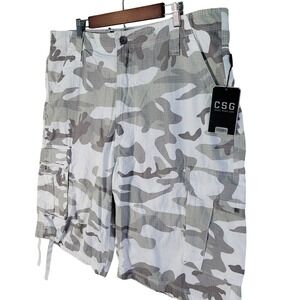 CSG Cargo Shorts Men's 42 Cloud Camo Unity Ripstop Urban Cargo Pockets $42 NEW